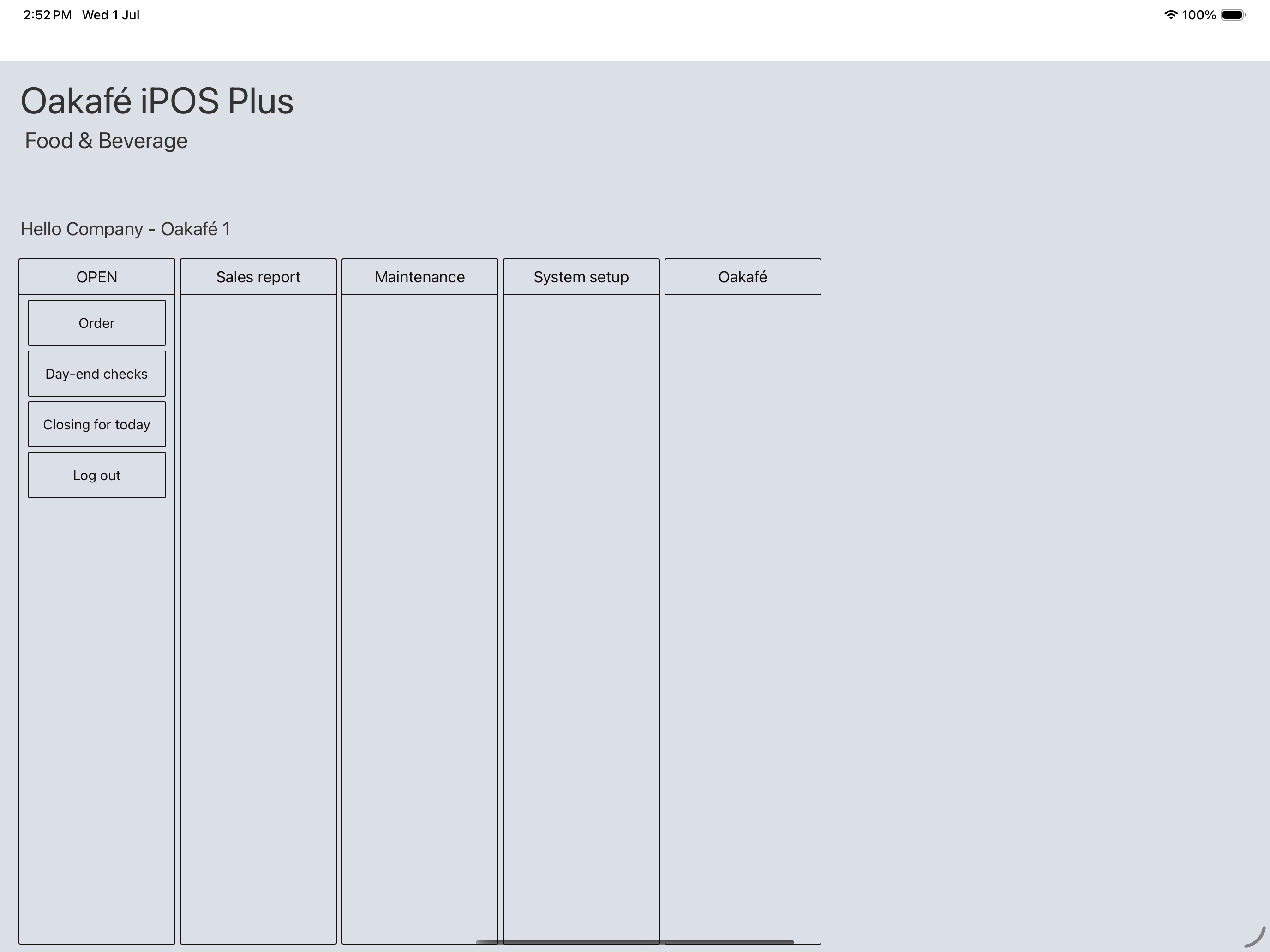 Oakafe POS App Photo