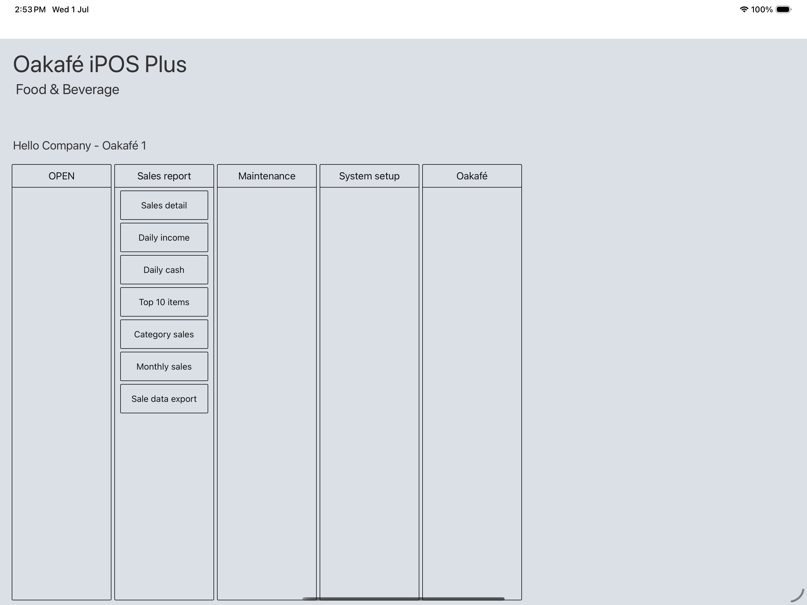 Oakafe POS App Photo