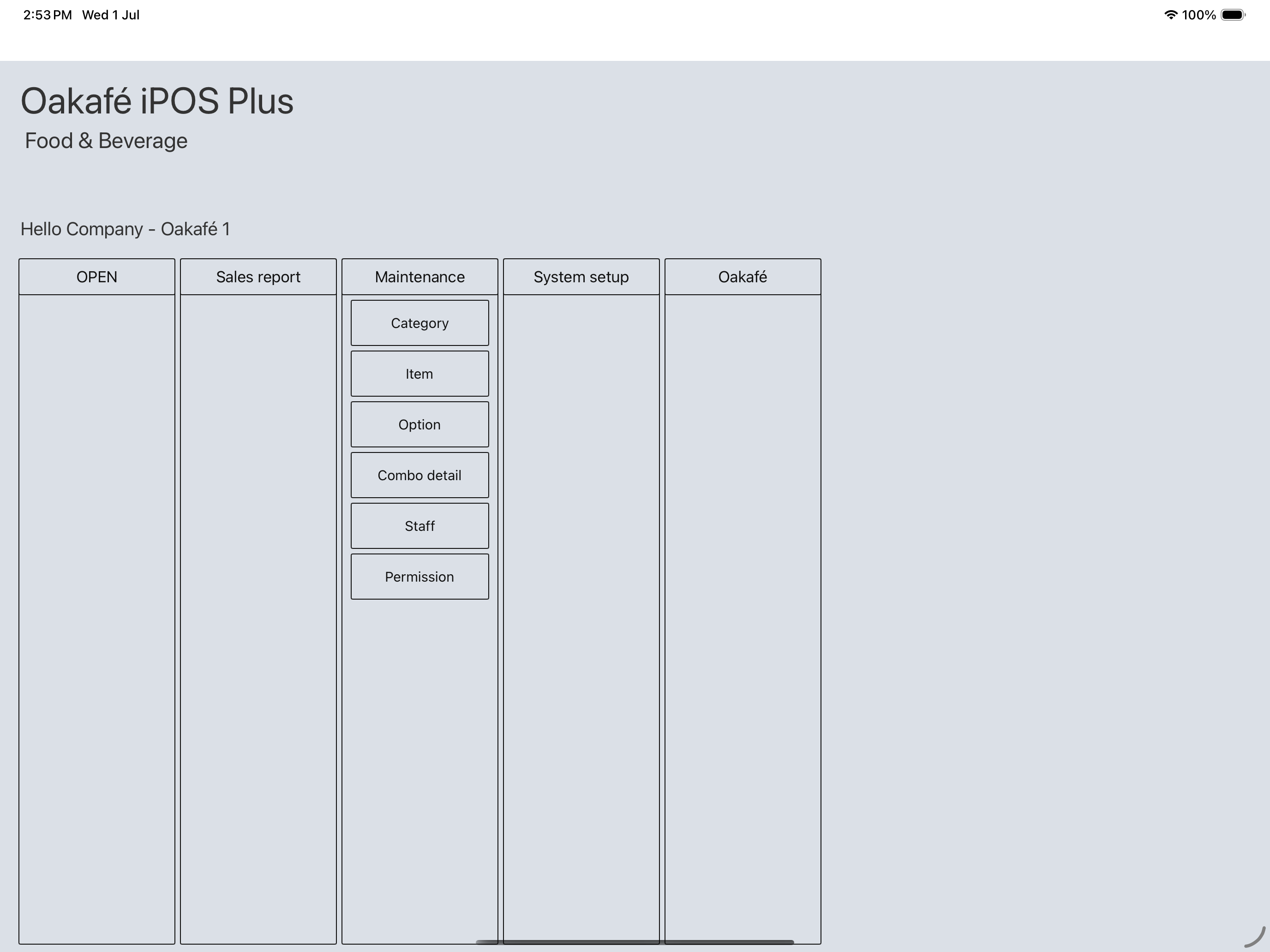 Oakafe POS App Photo